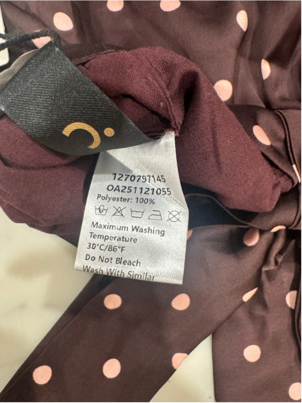 Commense Brown Polka Dot Midi Skirt Top Set Size M 90s Minimalist Elevated - Picture 5 of 11